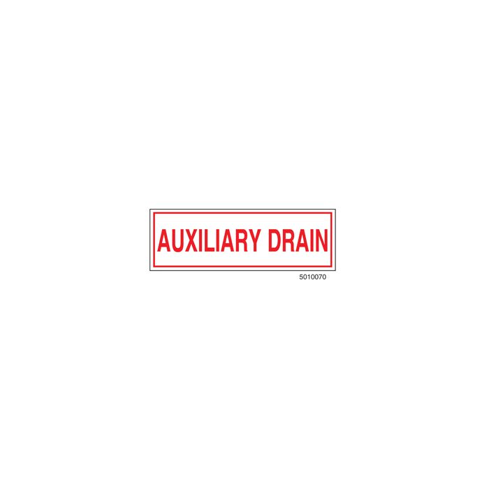Sign Alum 6x2 Auxiliary Drain (100/1000/22#) Sign Alum 6x2 Auxiliary Drain (100/1000/22#)