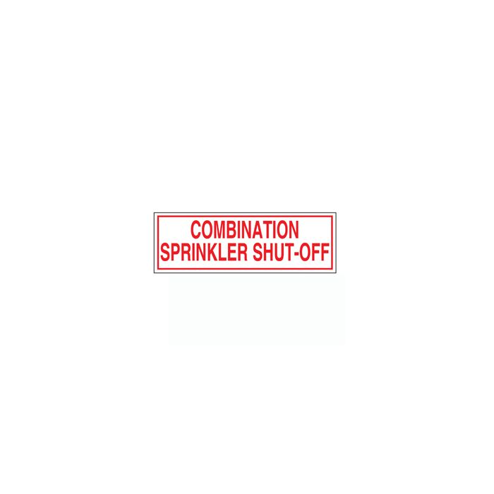 Sign Alum 6x2 Combo Sprinkler Shut-Off (100/1000/22#)