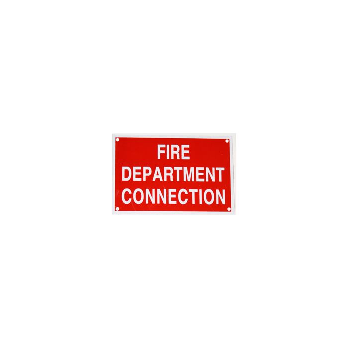 Sign Alum 6x4 Fire Dept Connection