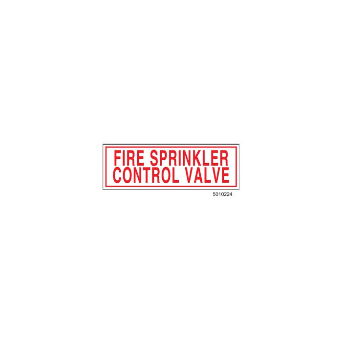 Sign Alum  6x2 Fire Sprinkler Control Valve (100/1000/22#)