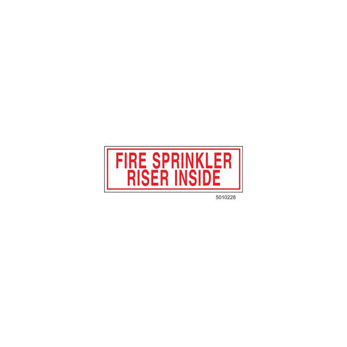 Sign Alum  6x2 Fire Sprinkler Riser Inside (100/1000/22#)