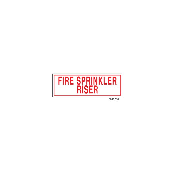 Sign Alum 6x2 Fire Sprinkler Riser (100/1000/22#)