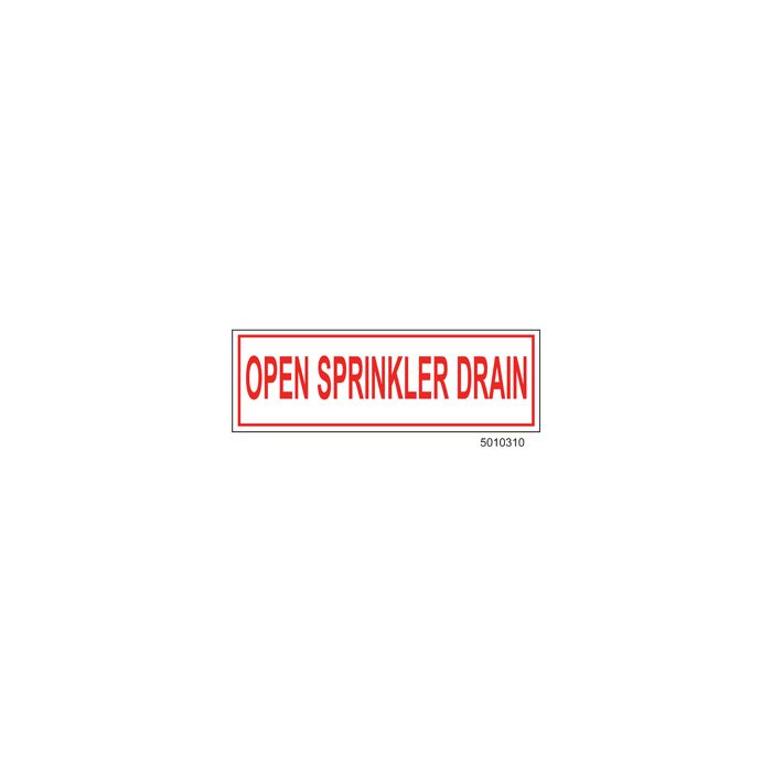 Sign Alum  6x2 Open Sprinkler Drain (100/1000/22#)