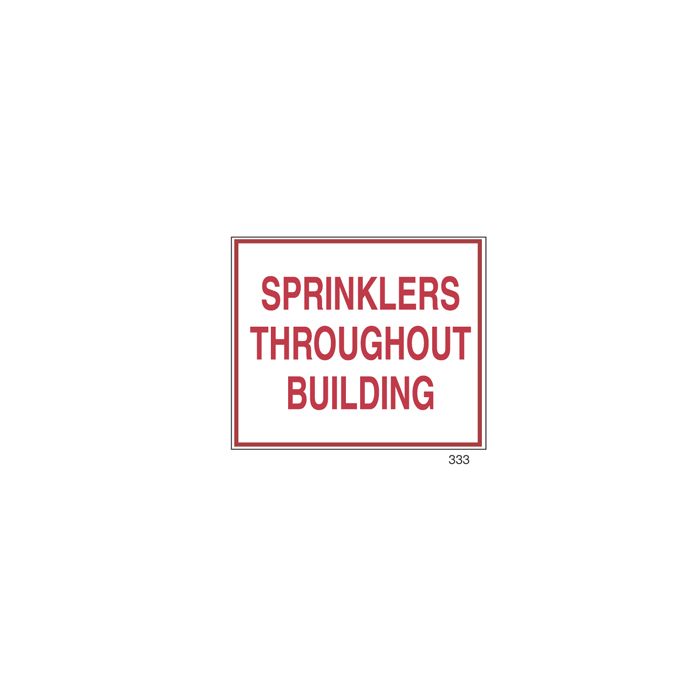 Sign Alum 12x10 Sprinklers Throughout Building