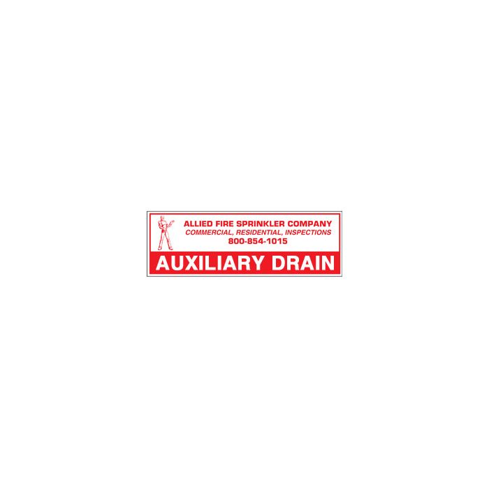 Sign Alum Personalized 6x2 Auxiliary Drain (100/3.4#) Sign Alum Personalized 6x2 Auxiliary Drain (100/3.4#)