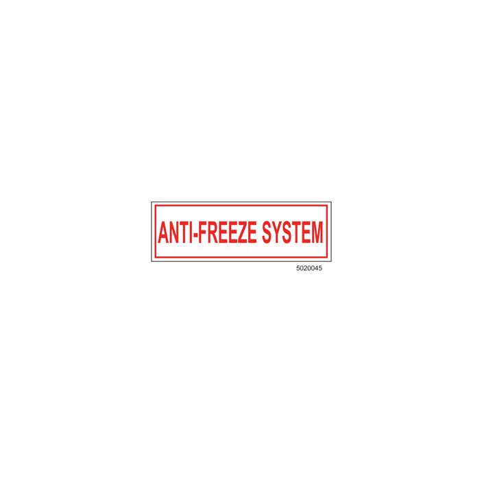 Sign Vinyl Decal 6x2 Anti-Freeze System (100/.6#) Sign Vinyl Decal 6x2 Anti-Freeze System (100/.6#)