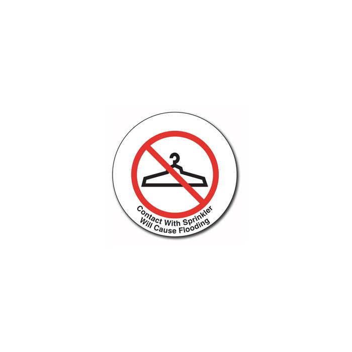 Sign Vinyl Decal 3" Contact w Sprinkler Can Cause Flooding