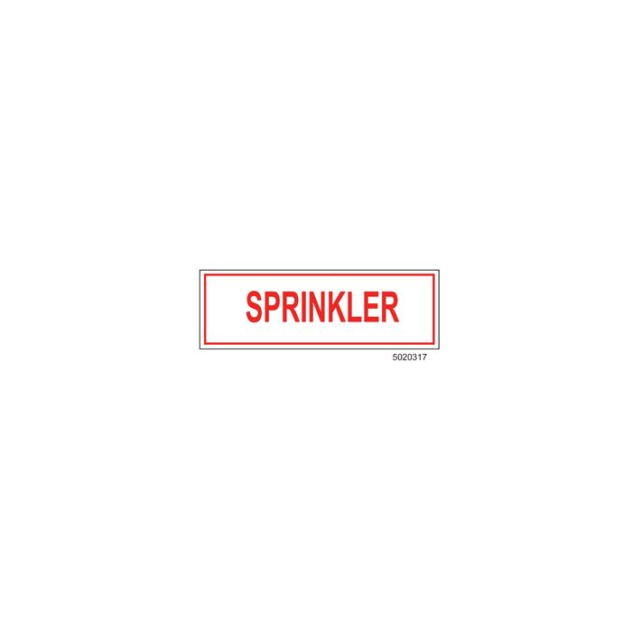 Sign Vinyl Decal 6x2 Sprinkler (100/.5#)
