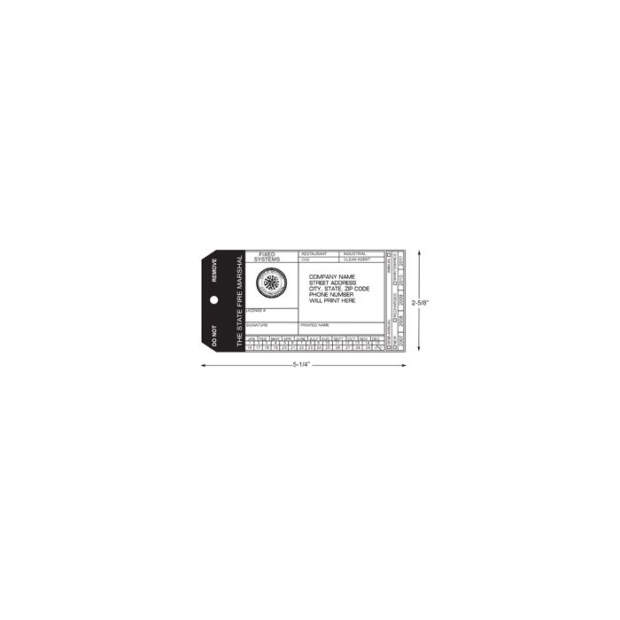 Tag Personalized (1000) CA Inspection Plastic (1-sided)