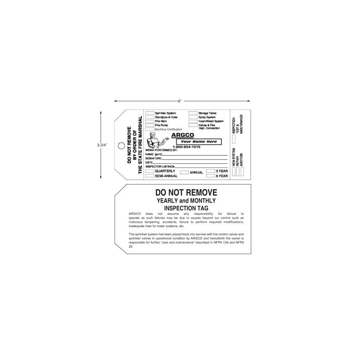 Tag Personalized (1000) FL Inspection Plastic (2-Sided)