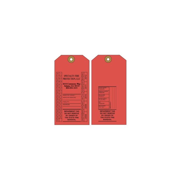 Tag Personalized(1000)GA 5yr Compliance Failure Red(2-sided)