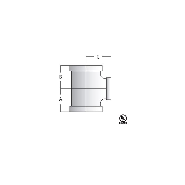 PIPE FITTING Malleable Reducing Tee 1"x½"x1"(30/60) PIPE FITTING Malleable Reducing Tee 1"x½"x1"(30/60)