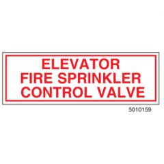 Sign Alum  6x2 Elevator Fire Sprinkler Control Valve
