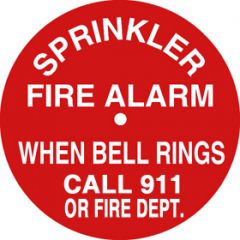 Sign Alum 6" Round Alarm Bell Call 911