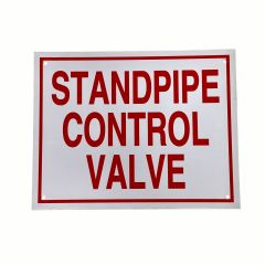 Sign Alum 9 x 7 Standpipe Control Valve