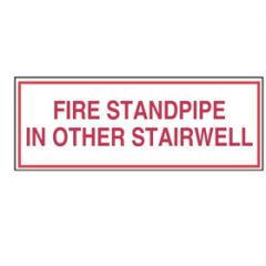Sign Alum 8x3 Fire Standpipe In Other Stairwell