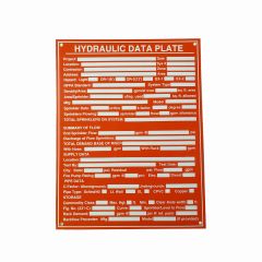 Sign Alum 8-1/2x11 Hydraulic Data Plate (200/35#)