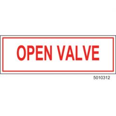 Sign Alum  6x2 Open Valve (100/1000/22#)