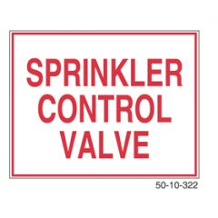 Sign Alum 9x7 Sprinkler Control Valve (500/73#)
