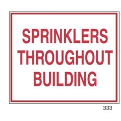 Sign Alum 12x10 Sprinklers Throughout Building