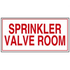 Sign Alum 24x12 Sprinkler Valve Room (100/77#)