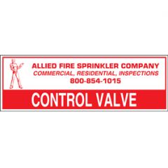 Sign Vinyl Personalized Decal 6x2 Control Valve (100/.5#)