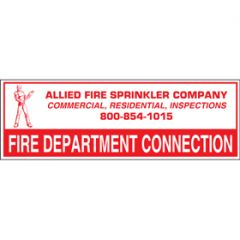 Sign Alum Personalized 6x2 Fire Dept Connection (100/3.4#)