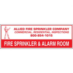 Sign Alum Personalized 6x2 Fire Sprinkler & Alarm Room (100)