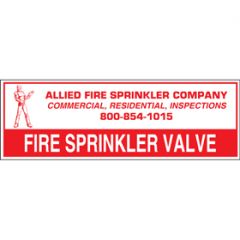 Sign Alum Personalized 6x2 Fire Sprinkler Valve (100/3.4#)