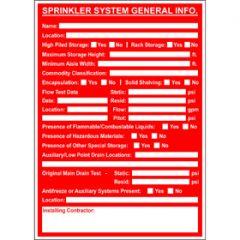 Sign Alum 5x7 Sprinkler System-General Information