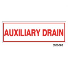 Sign Vinyl Decal 6x2 Auxiliary Drain (100/.6#)