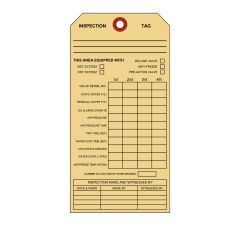 Tag Quarterly Sprinkler Inspection  3-3/4" x 7-1/2"  Double Sided