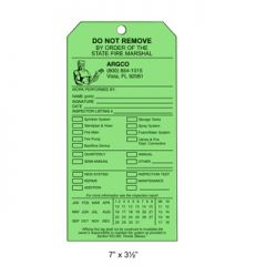 Tag Personalized (1000)FL Inspection Plastic Green (1-Sided)