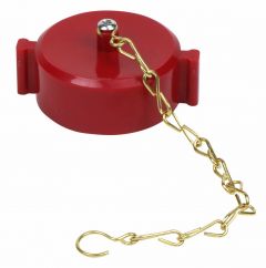 Fire Hose Cap & Chain 1-1/2"NST Plastic Red