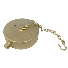 Fire Hose Cap & Chain W/Weep Hole 2-1/2"NST Brass