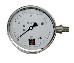 Glycerine Filled Calibrated Gauge with Certificate (for Riptide Water Diffusers) Right Hand