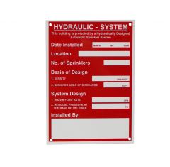 Sign Alum 5 x 7 Hydraulic System(with "date installed")