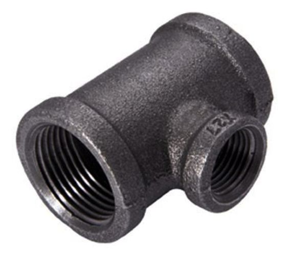 Pipe Fitting Ductile Iron Reducing Tee 1-1/4" x 1" x 3/4"