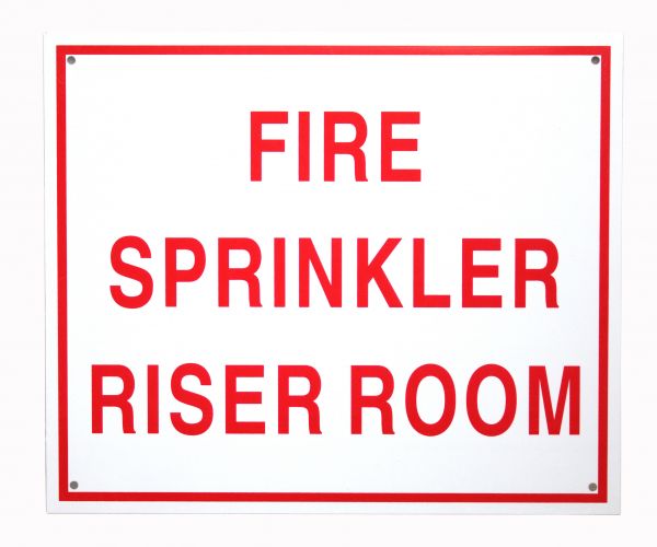 Sign Alum 12x10 Fire Sprinkler Riser Room