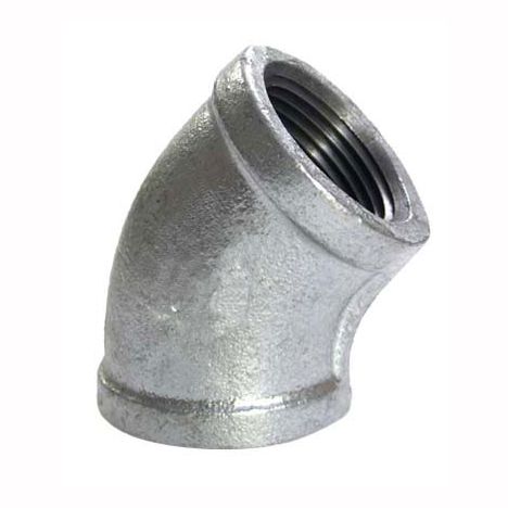 Pipe Fitting Malleable Galvanized Iron 45° Elbow 1-1/2"
