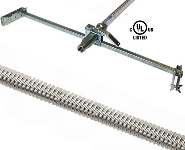 Fire Sprinkler Flexible Drop Hose 48" (3/4") Unbraided with preassembled bracket UL