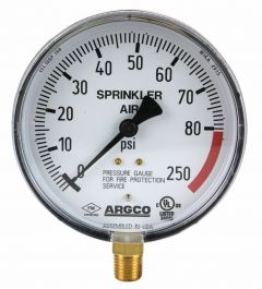 Fire Sprinkler Gauge 0-80-250# Air W/Retard UL/FM USA - ARGCO.COM