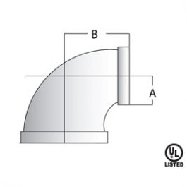 Pipe Fitting Malleable Galvanized Iron 90° Reducing Elbow 1-1/4" X 3/4 ...