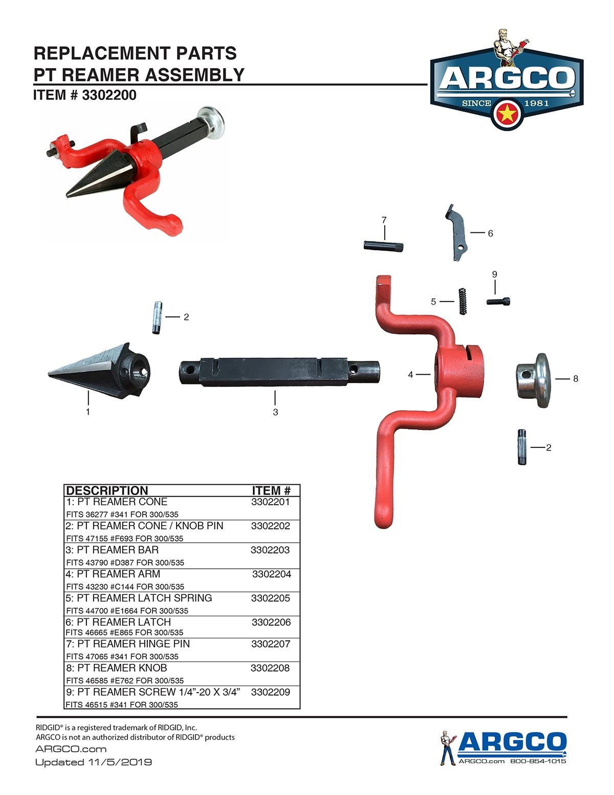 Details about   Toledo Pipe 42365 341 Pipe Reamer fits RIDGID® 300 Pipe Threading Machine 