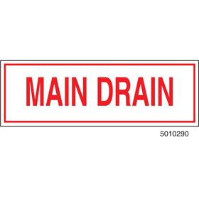 MAIN DRAIN 6" x 2" Aluminum Sprinkler System Sign 