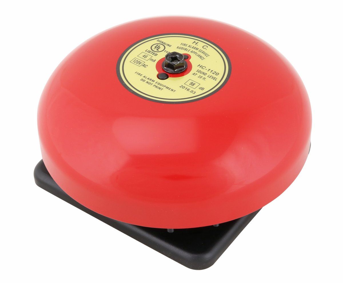 98dB UL Listed 10" FIRE ALARM BELL GONG 120 VAC 