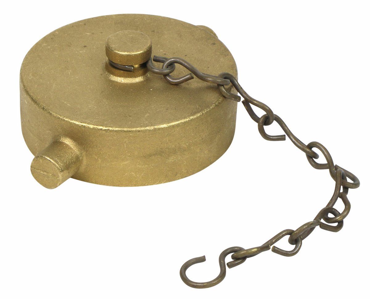 1-1/2" NST Fire Hose Hydrant Brass Cap with Stainless Steel Chain NH 