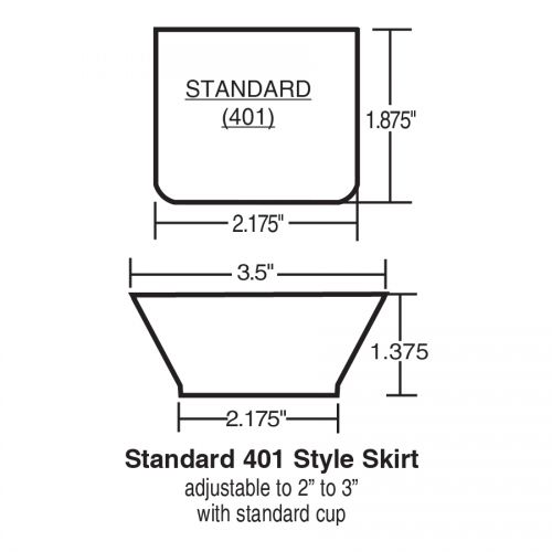 Escutcheon Pendant 2pc Set Standard 401 Cup 1/2" & Skirt CP - ARGCO.COM