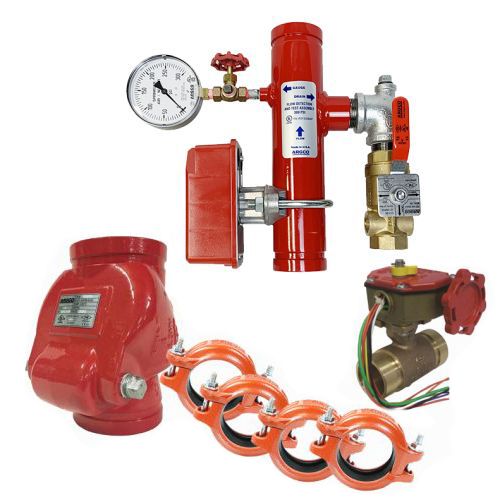System Sensor Riser Manifold GROOVED 2" w/T&D, Bronze Butterball & Check Valve + 4 Couplings