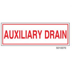 Sign Alum  6 x 2 Auxiliary Drain